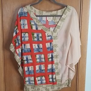 Anthropologie Vanessa Virginia Mixed Media Top M